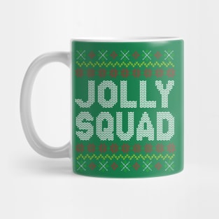 Jolly Squad Christmas Ugly Sweater Pattern Mug